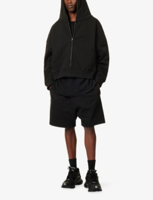 Entire Studios Mens Black Standard Relaxed-fit Cotton Sweat Shorts In Black