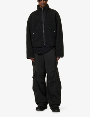 Entire Studios Mens Soot Gocar Wide-leg Relaxed-fit Cotton Jogging Bottoms Xl In Black