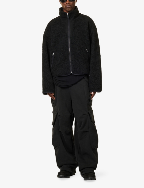 Gocar Wide-Leg Relaxed-Fit Cotton Jogging Bottoms