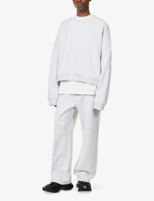 Entire Studios Mens Heather Grey Crewneck Boxy-fit Cotton Sweatshirt In White