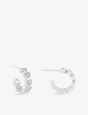 RACHEL JACKSON: Mini Love Story Heart Sterling-Silver Hoop Earrings