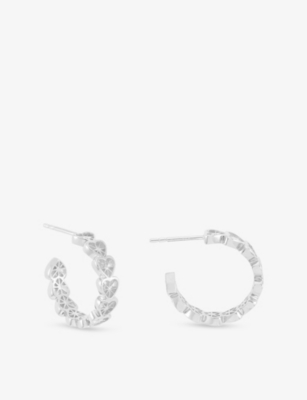 RACHEL JACKSON: Love Story Heart Sterling-Silver Hoop Earrings