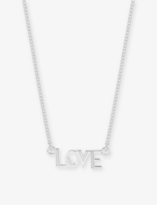 RACHEL JACKSON: Mini Art Deco Love Sterling-Silver Necklace