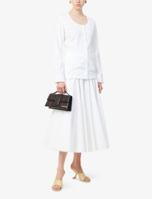 Jacquemus Womens White Tore Cinched Cotton-poplin Shirt In White