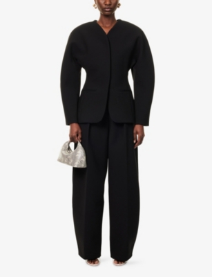Jacquemus Womens Black La Veste Single-breasted Woven Blazer In Black