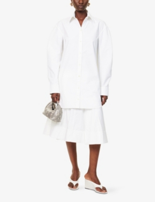 Jacquemus Womens White La Robe Chemise Cotton Shirt Dress In White