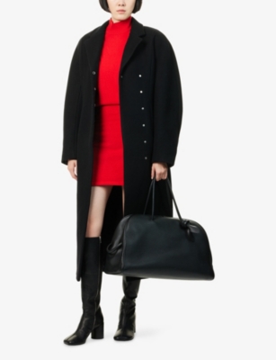 Jacquemus Womens Black Curvo Notch-lapels Wool Coat In Black