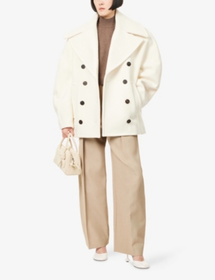 Jacquemus Womens Off-white Le Caban Double-breasted Wool Jacket In White