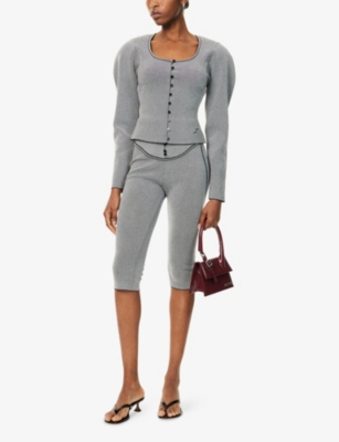 Jacquemus Womens Dark Grey Les Capri Stretch-knit Leggings In Gray