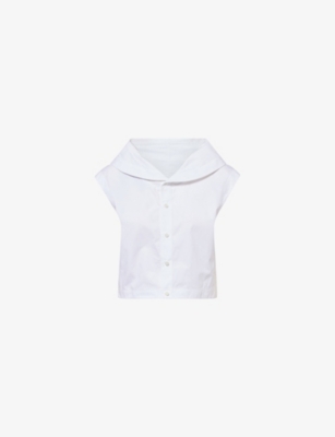 JACQUEMUS: The Pasante High-Stand-Collar Cotton-Poplin Top