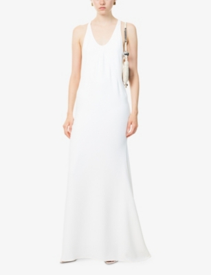 Jacquemus Womens White Marcel Scoop-neck Stretch-woven Maxi Dress In Gray