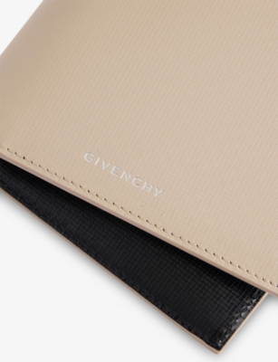 Givenchy Mens Beige Bifold Monogram Leather Wallet In Sand