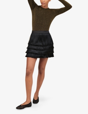 REISS: Saraphina Metallic Stretch-Knit Top