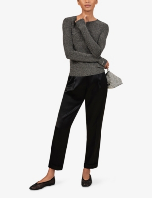 REISS: Saraphina Metallic Stretch-Knit Top