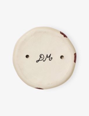 Damson Madder Butter Burgundy Spot Polka-dot Ceramic Saucer In Multi