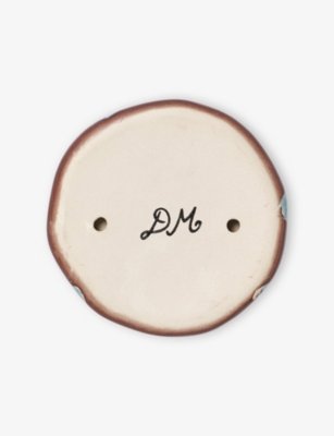 Damson Madder Burgundy Blue Spot Polka-dot Ceramic Saucer In Brown