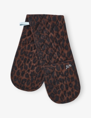 Damson Madder K Leopard Leopard-print Double Oven Glove In Brown