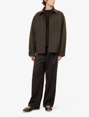 JACQUEMUS: Boulanger Padded Wool Blend Overshirt