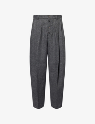 JACQUEMUS: Fernando Pleated Wool-Blend Trousers