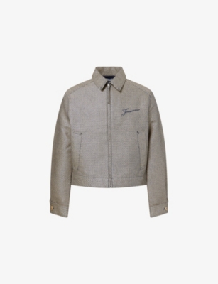 Jacquemus Mens Navy Canevas De-nimes Boxy-fit Canvas Jacket In Blue