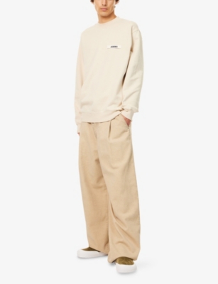 Jacquemus Mens Beige Gros Grain Crewneck Cotton-jersey Sweatshirt In Neutral