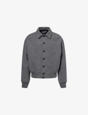 JACQUEMUS: Feltro Pointed-Collar Wool Bomber Jacket