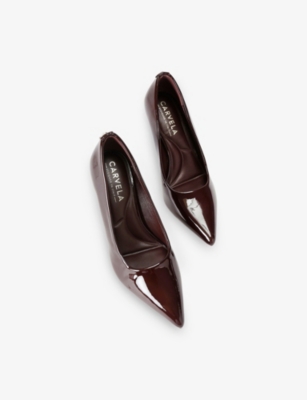 Carvela Womens Brown Corletta Heeled Faux-leather Courts Eur 38/5 Uk In Brown