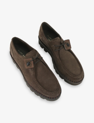 KURT GEIGER LONDON: Brompton Suede Derby Shoes