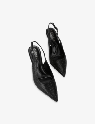 CARVELA: Corletta Woven Heeled Slingback Courts