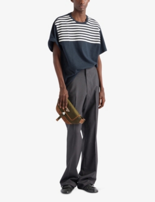 Prada Men Two-tone Re-nylon And Suede Belt Bag