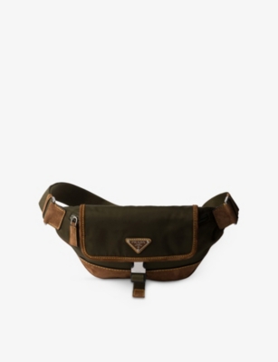 Prada Men Two-tone Re-nylon And Suede Belt Bag