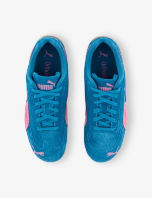 PUMA WOMENS BLUE PINK SPEEDCAT OG SUEDE LOW-TOP TRAINERS 