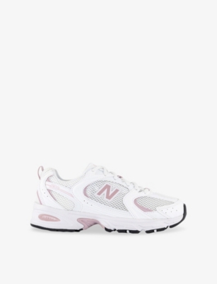 New Balance Womens White White Pink Mr530 Leather And Mesh Trainers In Multi