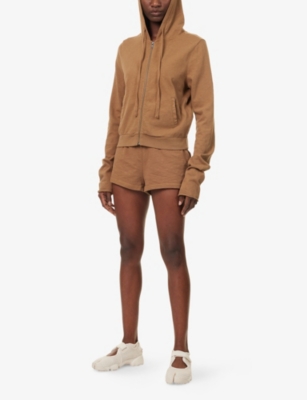 Entire Studios Womens Dune Lightweight Micro Drawstring Cotton-jersey Shorts Xs In Brown