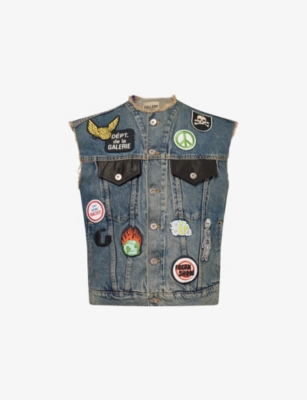 GALLERY DEPT: Midnight Graphic-Patches Denim Vest