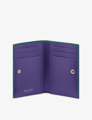 Bvlgari Womens Green Serpenti Forever Folded Leather Card Holder In Green