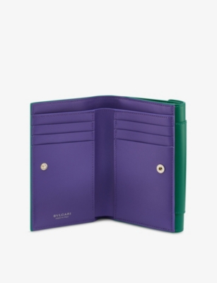 Bvlgari Womens Green Serpenti Forever Compact Leather Wallet