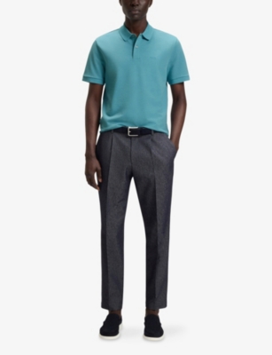 BOSS: Pallas Embroidered-Logo Cotton Piqué Polo Shirt