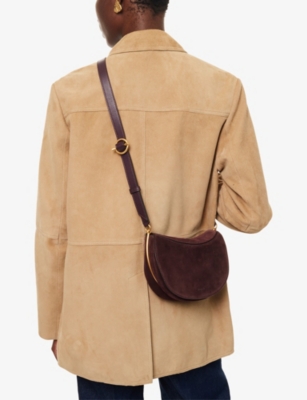 Wandler Womens Acai Suede / Grape Kate Leather Shoulder Bag