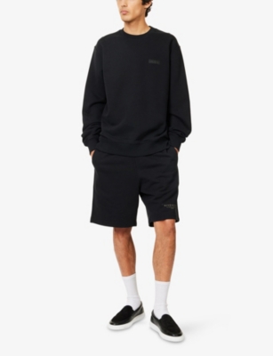 Givenchy Mens Black Regular-fit Embroidered-patch Cotton-jersey Sweatshirt In Black
