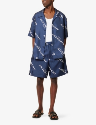 GIVENCHY: Relaxed-Fit Logo Silk Shorts