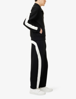 GIVENCHY: Open Seam Contrast Cotton-Jersey Jogging Bottoms