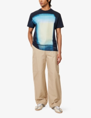 Givenchy Mens Dark Navy Graphic-print Cotton T-shirt In Blue