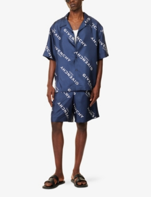 GIVENCHY: Logo Silk Bowling Shirt