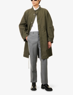 Givenchy Mens Light Grey Melange Classic-fit Tailored Wool Trousers In Gray