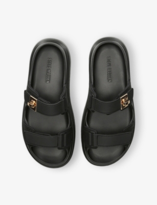 Shop Steve Madden Womens Black Bigschmona-j Woven Sandals Eur 39 / 6 Uk