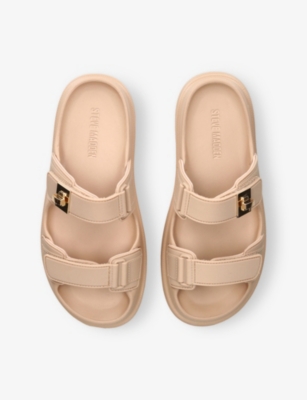 STEVE MADDEN WOMENS BEIGE BIGSCHMONA-J FAUX-LEATHER SANDALS EUR 40 / 7 UK 