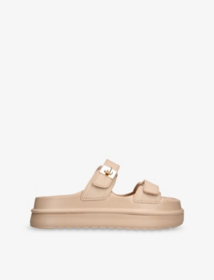 STEVE MADDEN WOMENS BEIGE BIGSCHMONA-J FAUX-LEATHER SANDALS EUR 40 / 7 UK 