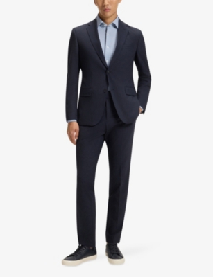 BOSS: Spread-Collar Slim-Fit Stretch-Cotton Shirt