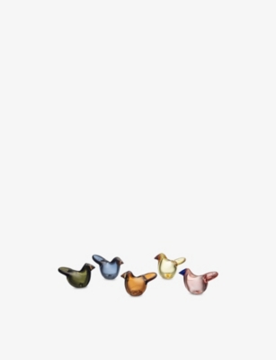 IITTALA: Birds by Toikka Flycatcher Glass Bird 6cm x 9.5cm